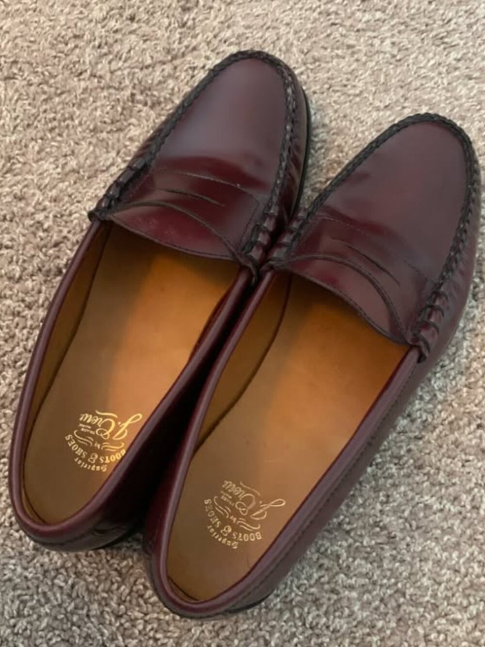 Men's J.Crew Camden Casual Loafers with Rubber Soles, Size 11, Vintage Merlot